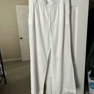 White Linen pants size L
